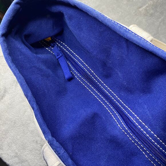 HUGE Lands End White Tote Blue Trim Multiple Pockets “Madison” - Picture 9 of 10